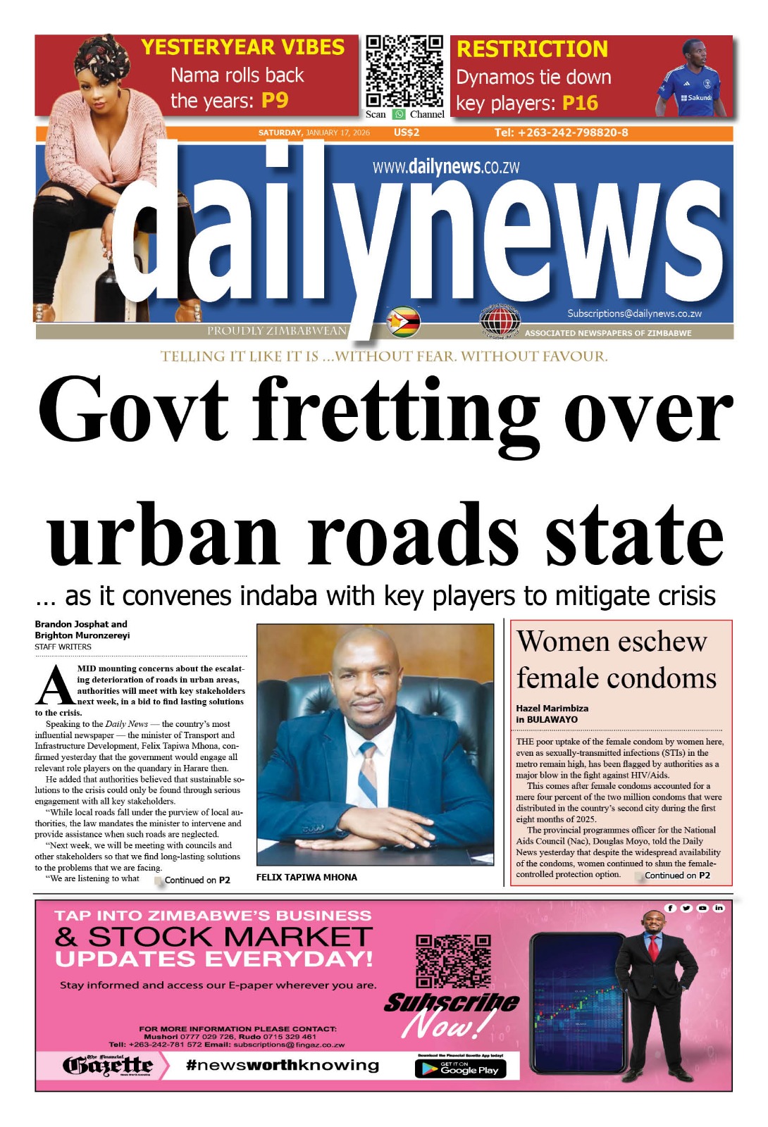 Saturday 17 January 2026